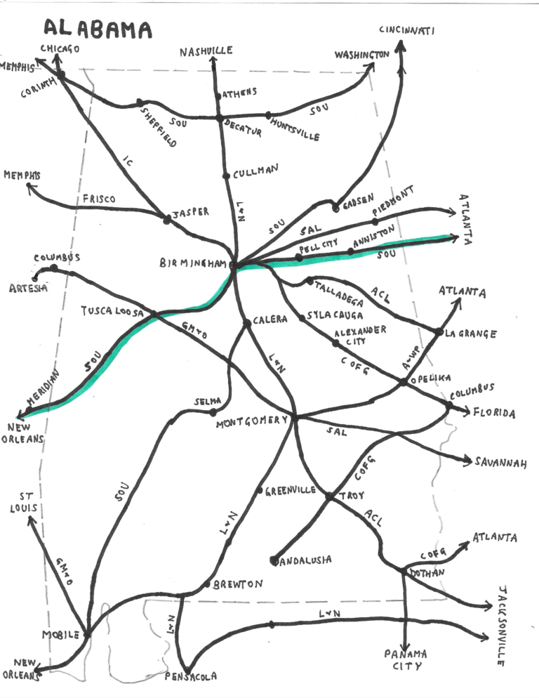 Alabama - Travel By Rail 1950