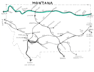 Montana - Travel By Rail 1950